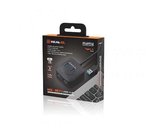 USB-хаб REAL-EL HQ-187 4 ports