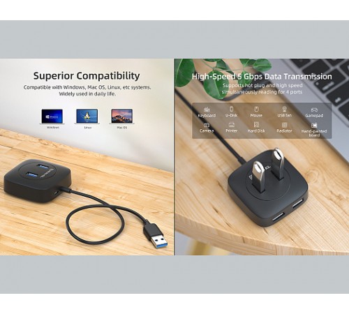 USB-хаб REAL-EL HQ-187 4 ports