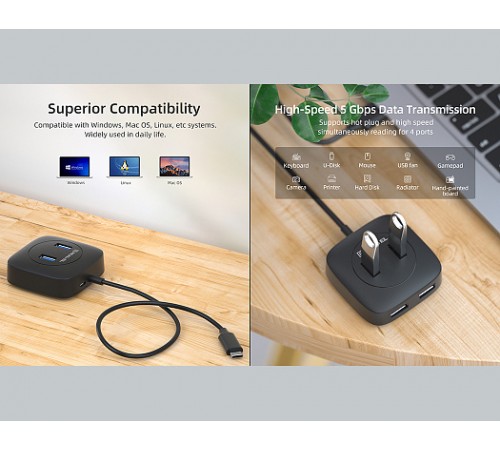USB-хаб REAL-EL CQ-407 4 ports