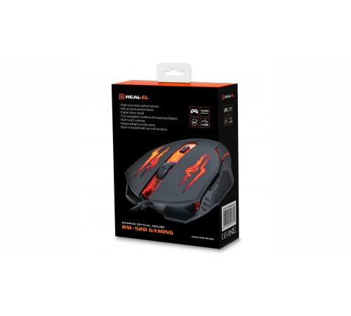 Миша REAL-EL RM-520 Gaming Black (EL123200020)