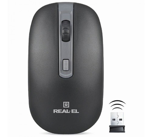 Миша бездротова REAL-EL RM-303 Black/Grey