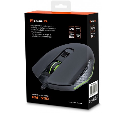 Миша REAL-EL RM-550 Black (EL123200027)