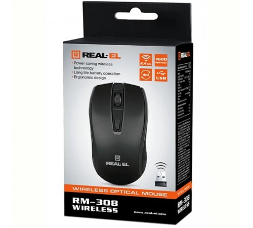 Миша бездротова REAL-EL RM-308 Black