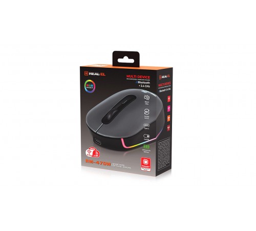 Миша бездротова REAL-EL RM-470W Dark Gray
