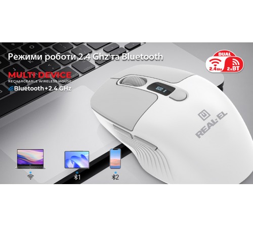 Миша бездротова REAL-EL RM-480W White
