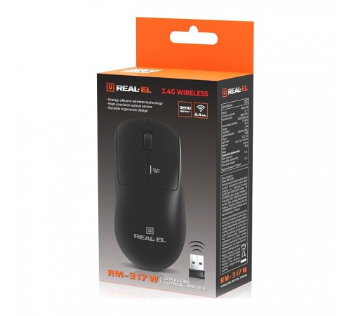 Миша бездротова REAL-EL RM-317W Black