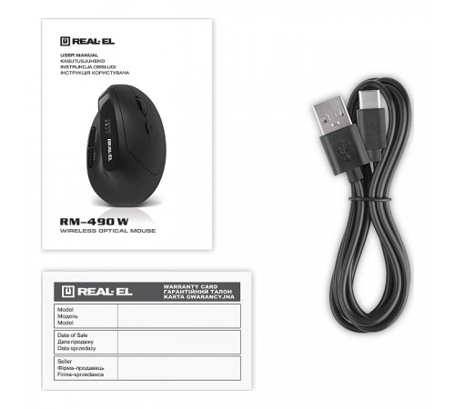 Миша бездротова REAL-EL RM-490W Black