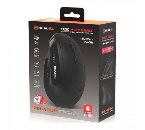 Миша бездротова REAL-EL RM-490W Black