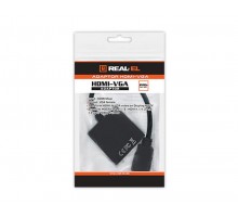 Адаптер REAL-EL HDMI - VGA (M/F), 0.15 м, чорний (EL123500020)
