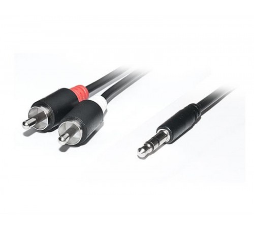 Аудіо-кабель REAL-EL Audio Pro 3.5 мм - 2xRCA (M/M), 1.8 м, чорний (EL123500042)