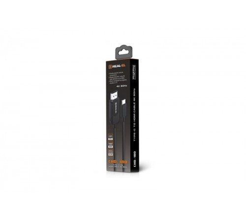 Кабель REAL-EL CHD-180 HDMI - USB Type-C (M/M), 1.8 м, Black (EL123500044)