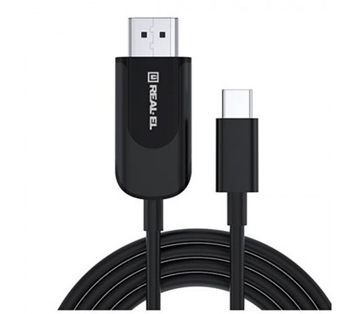 Кабель REAL-EL CHD-180 HDMI - USB Type-C (M/M), 1.8 м, Black (EL123500044)