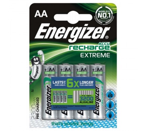 Акумулятори Energizer Recharge Extreme AA/HR06 LSD Ni-MH 2300 mAh BL 4шт Акумулятори Energizer Recharge Extreme AA/HR06 LSD Ni-MH 2300 mAh BL 4шт