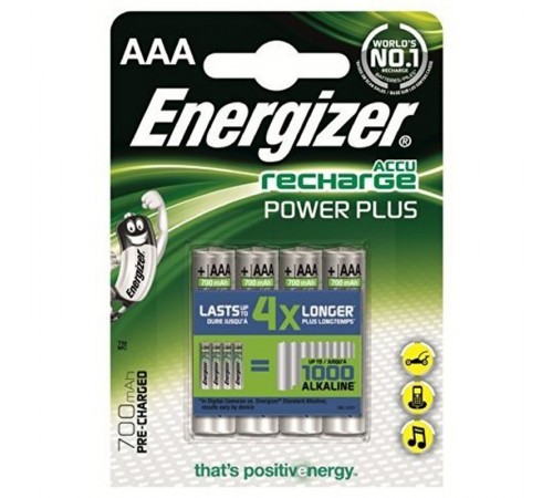 Акумулятори Energizer Recharge Power Plus AAA/HR03 LSD Ni-MH 700 mAh BL 4шт Акумулятори Energizer Recharge Power Plus AAA/HR03 LSD Ni-MH 700 mAh BL 4шт
