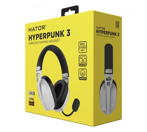Гарнiтура Hator Hyperpunk 3 Wireless White (ESH16) Гарнiтура Hator Hyperpunk 3 Wireless White (ESH16)