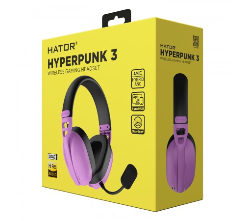 Гарнiтура Hator Hyperpunk 3 Wireless Cyber Violet (ESH19) Гарнiтура Hator Hyperpunk 3 Wireless Cyber Violet (ESH19)