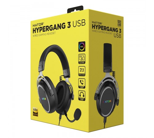 Гарнiтура Hator Hypergang 3 Hi-Res Black (ESH50)