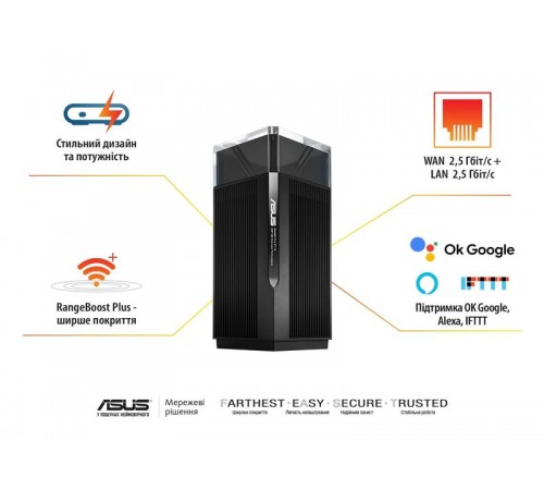 Wi-Fi Mesh-система Asus ZenWiFi Pro ET12 1pk Black (90IG05Z0-MO3A10)