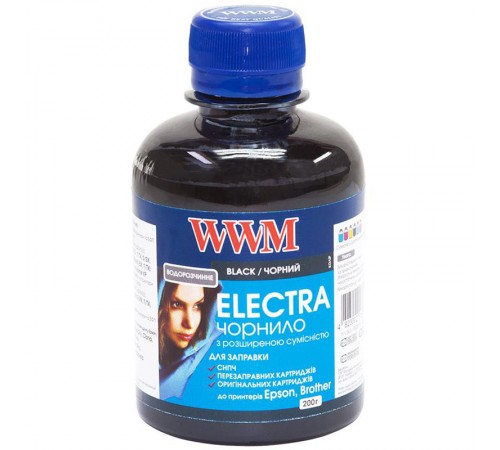 Чорнило WWM EPSON Universal Electra для Epson серій Stylus C/CX, T/TX, S/SX, Stylus Office B/BX, T/TX, Stylus Photo, Stylus Photo R/RX, T/TX, P/PX Black (EU/B) 200г