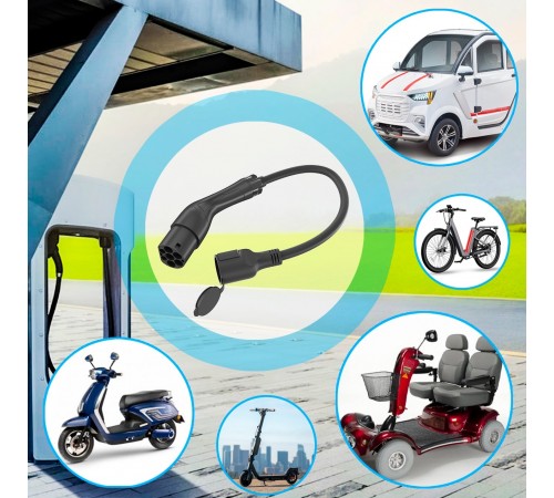 Перехідник EnerGenie для електромобіля Type 2 у євророзетку 16А (EV-T2MACF-3.7KW-0.5M)