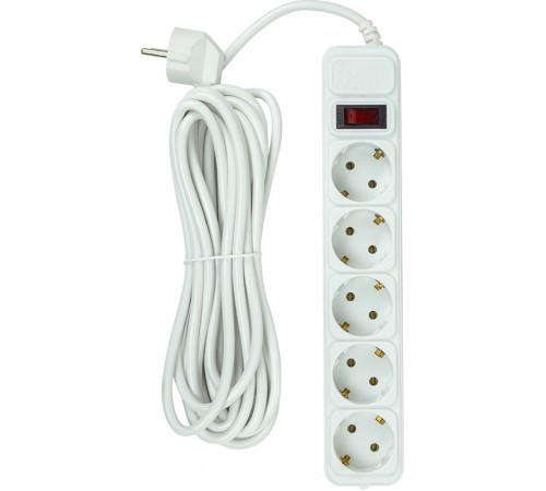 Фільтр живлення PowerPlant JY-1056/5B 5 розеток, 5м 100% медь, White (EX610587)