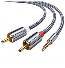 Кабель Essager Monster 3.5 мм - 2xRCA (M/M), 2 м, Grey (EYPZJ-MYA0H)