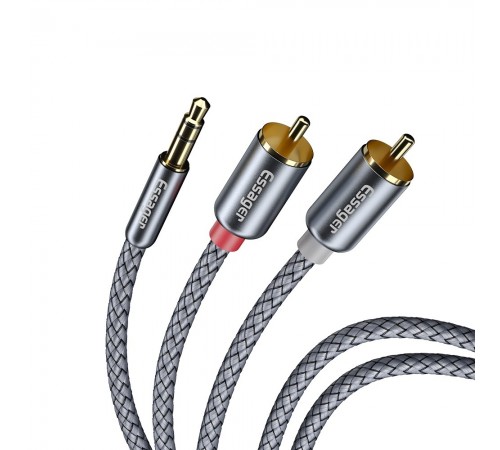 Кабель Essager Monster 3.5 мм - 2xRCA (M/M), 2 м, Grey (EYPZJ-MYA0H)
