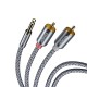 Кабель Essager Monster 3.5 мм - 2xRCA (M/M), 2 м, Grey (EYPZJ-MYA0H)
