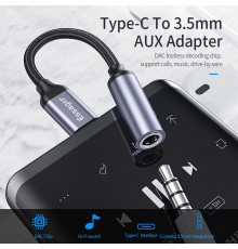 Адаптер Essager USB Type-C - 3.5 мм (M/F), 0.1 м, Black (EZJE01-0G)