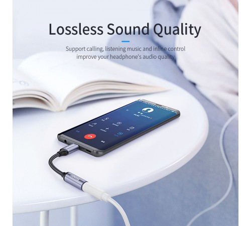 Адаптер Essager USB Type-C - 3.5 мм (M/F), 0.1 м, Black (EZJE01-0G)