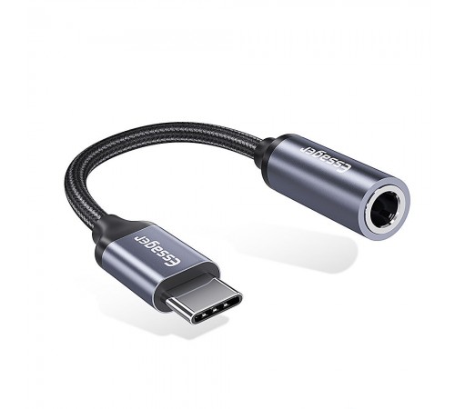 Адаптер Essager USB Type-C - 3.5 мм (M/F), 0.1 м, Black (EZJE01-0G)