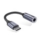 Адаптер Essager USB Type-C - 3.5 мм (M/F), 0.1 м, Black (EZJE01-0G)