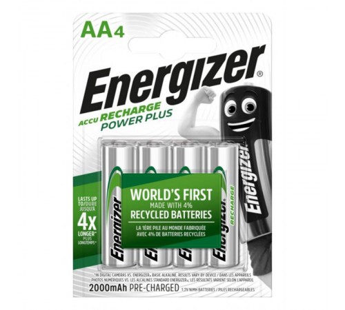 Акумулятори Energizer Recharge Power Plus AA/HR6 LSD Ni-MH 2000 mAh BL 4шт Акумулятори Energizer Recharge Power Plus AA/HR6 LSD Ni-MH 2000 mAh BL 4шт