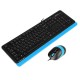 Комплект (клавіатура, миша) A4Tech F1010 Black/Blue