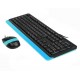 Комплект (клавіатура, миша) A4Tech F1010 Black/Blue