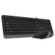 Комплект (клавіатура, миша) A4Tech F1010 Black/Grey