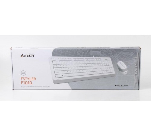 Комплект (клавіатура, миша) A4Tech F1010 White
