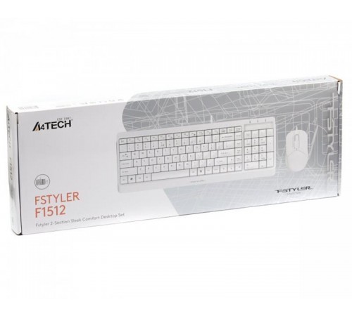 Комплект (клавіатура, миша) A4Tech F1512 White
