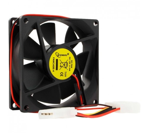Вентилятор Gembird 80х80х25мм Sleeve 4pin (FANCASE-4)
