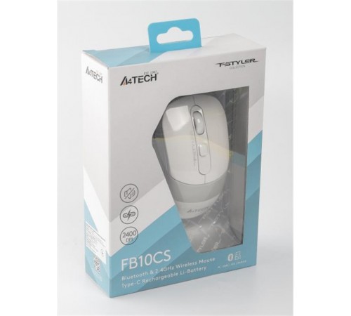 Миша бездротова A4Tech Fstyler FB10CS Grayish White USB