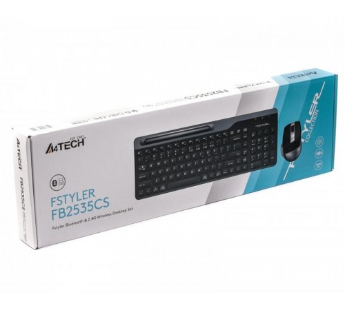 Комплект (клавіатура, миша) бездротовий A4Tech FB2535CS Smoky Grey