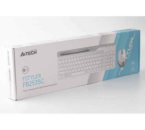 Комплект (клавіатура, миша) бездротовий A4Tech FB2535C Icy White