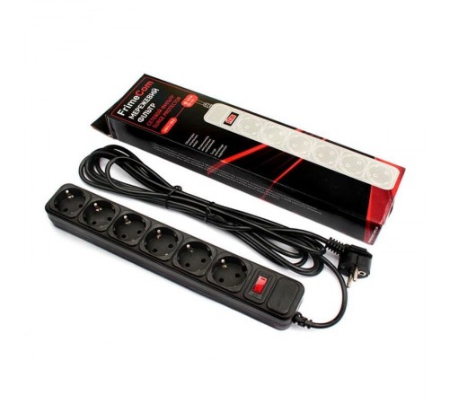 Фільтр живлення FrimeCom (FC-B4006W 3 B) 6 розеток, 3 м, чорний