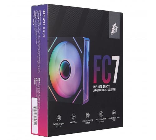 Вентилятор 1stPlayer FC7 Black (FC7-BK-1IN1)