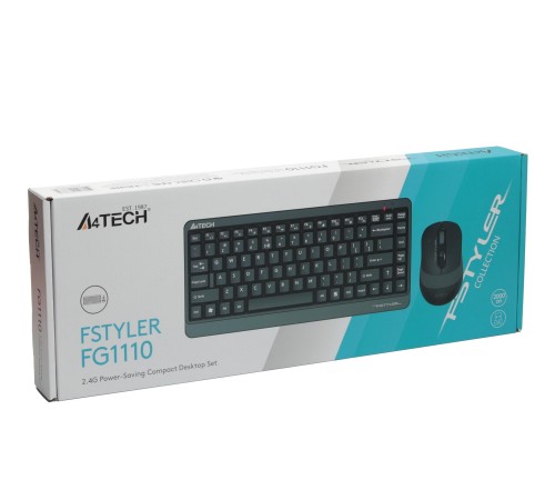 Комплект (клавіатура, миша) бездротовий A4Tech FG1110 Grey