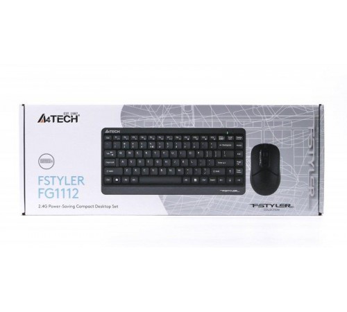 Комплект (клавіатура, миша) бездротовий A4Tech FG1112 Black