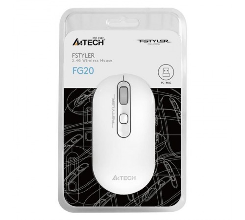 Миша бездротова A4Tech FG20 White
