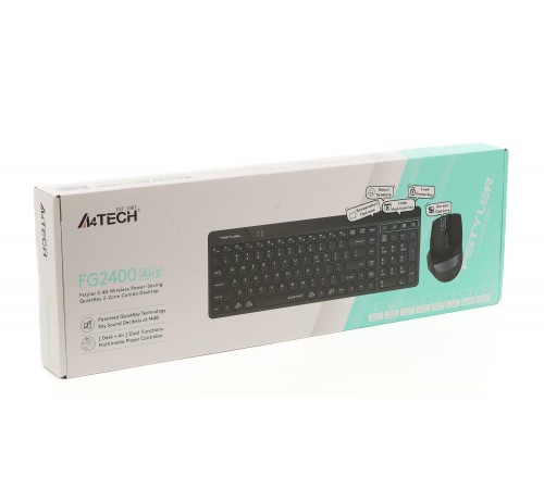 Комплект (клавіатура, мишка) бездротовий A4Tech Fstyler FG2400 Air2 Black