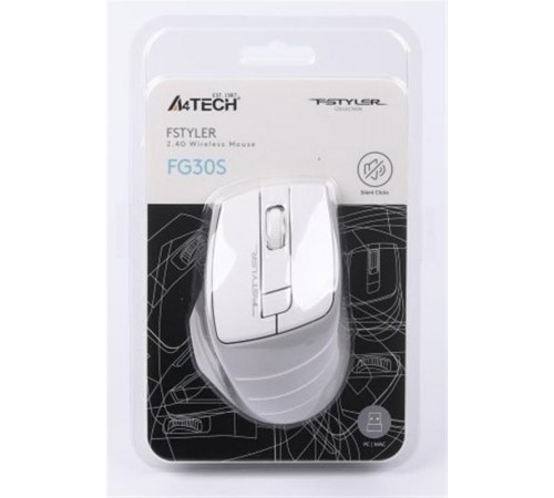 Миша бездротова A4Tech FG30S Grey/White