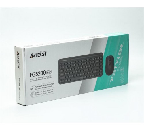 Комплект (клавіатура, миша) бездротовий A4Tech Fstyler FG3200 Air Grey